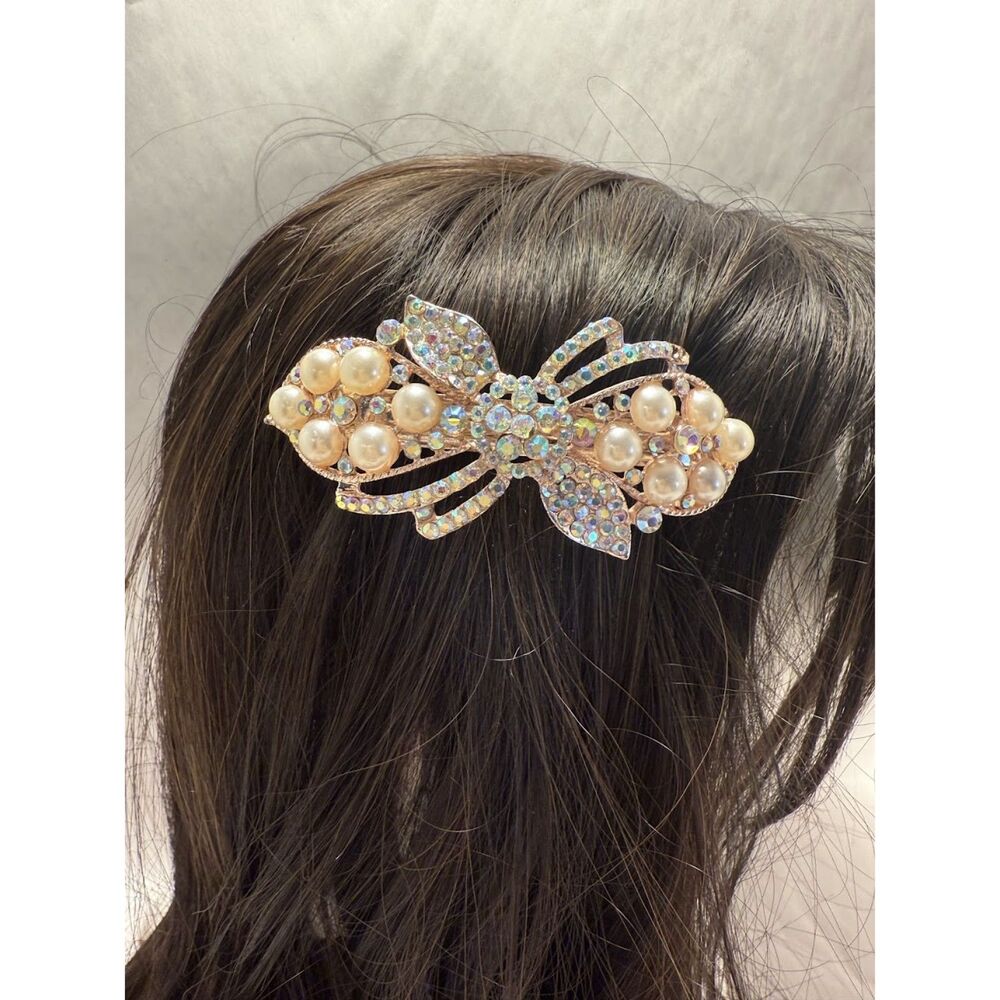 Rhinestone Pearl Hair Clip - Picture 1 of 3
